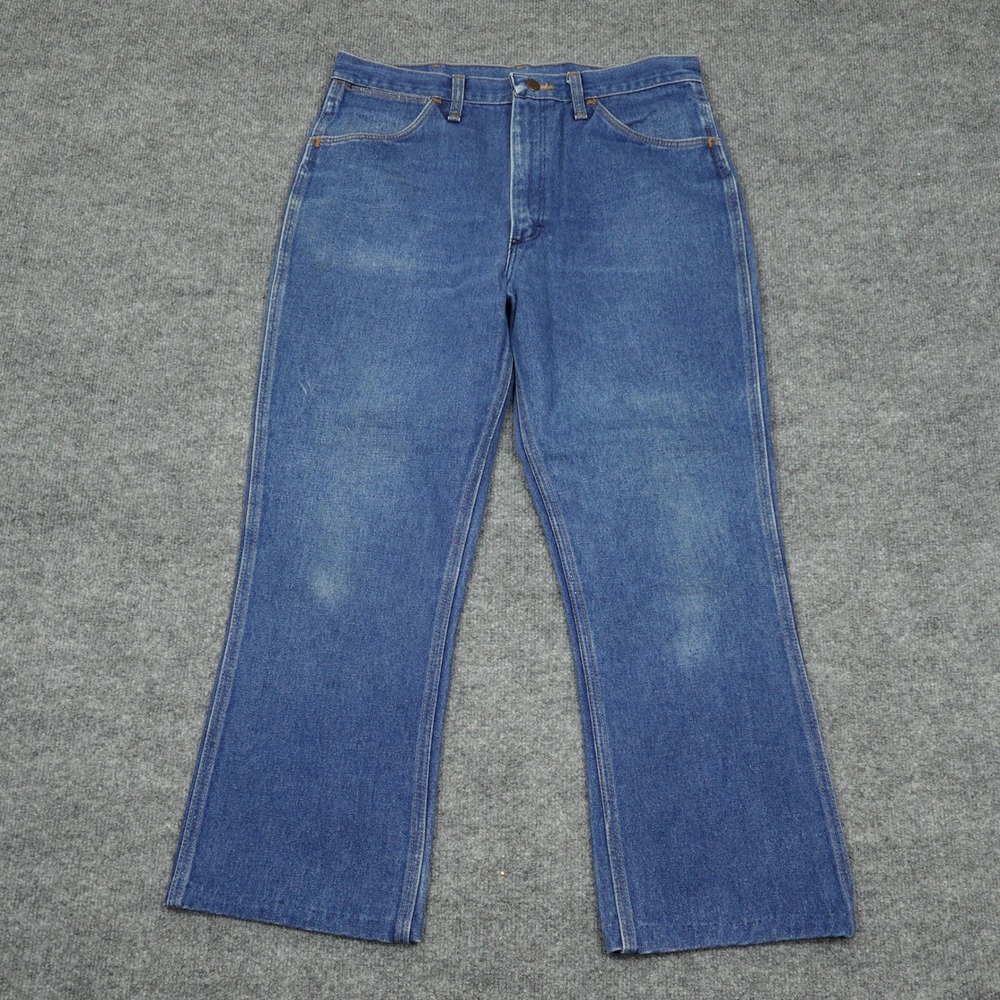 Vintage Wrangler Jeans Mens 34x26 Blue 945DEN Regular Fit Bootcut Made in USA